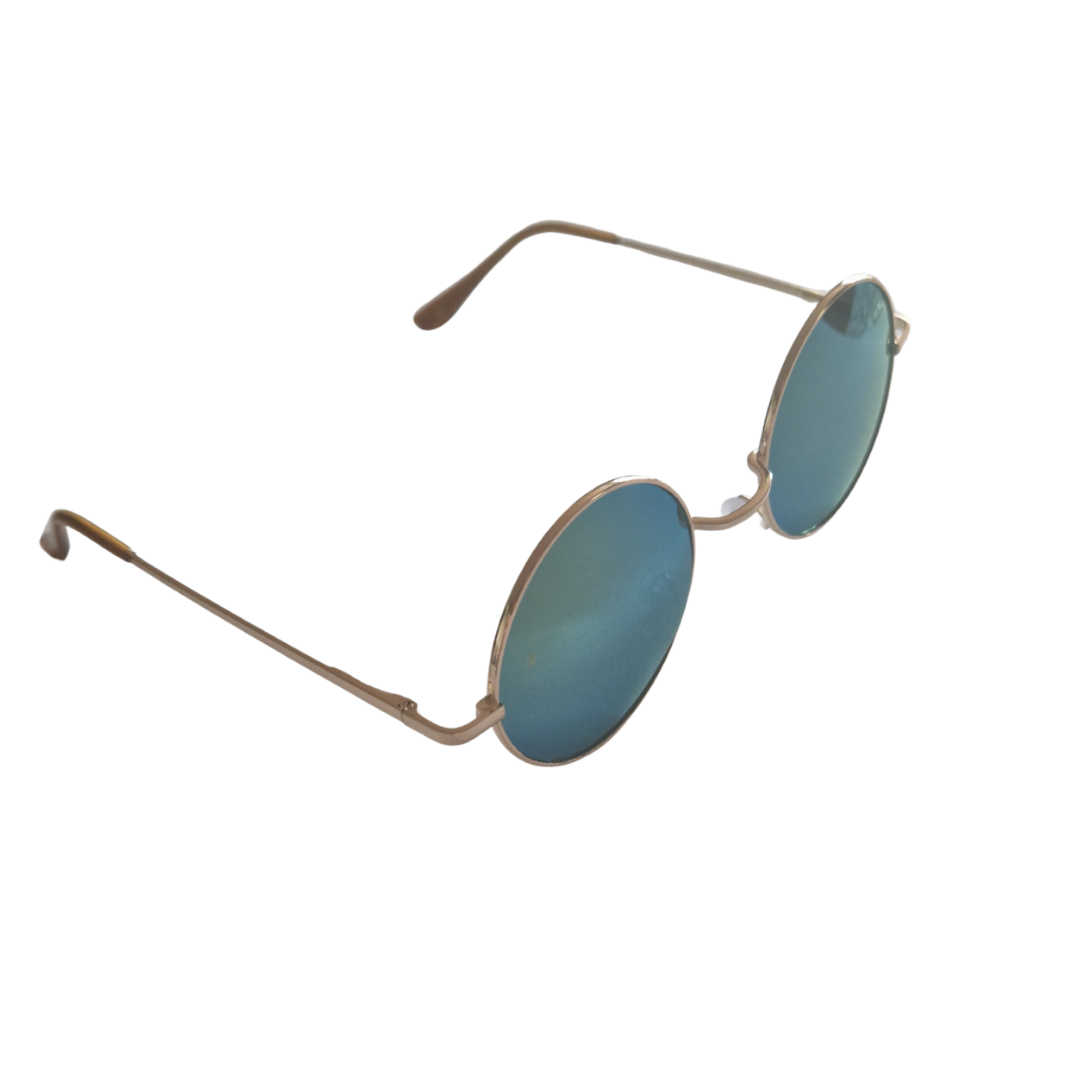 Runde solbriller med blå spejlglas – retro og moderne - Billede 1